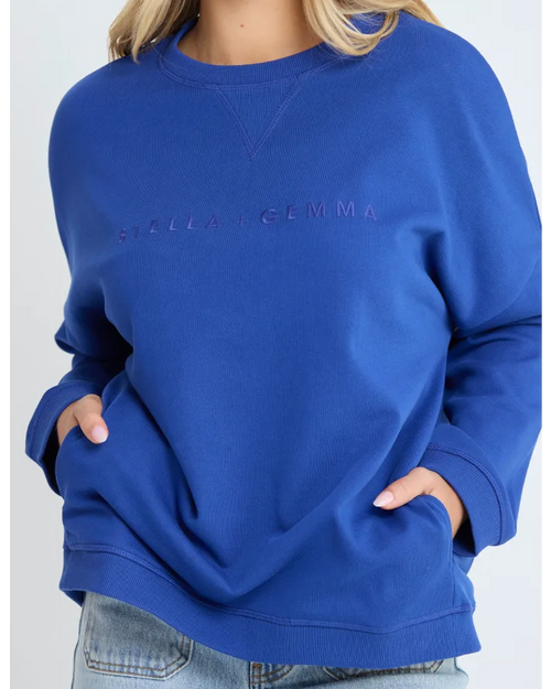 Stella and Gemma Newport Pocket Sweatshirt Cobalt Blue