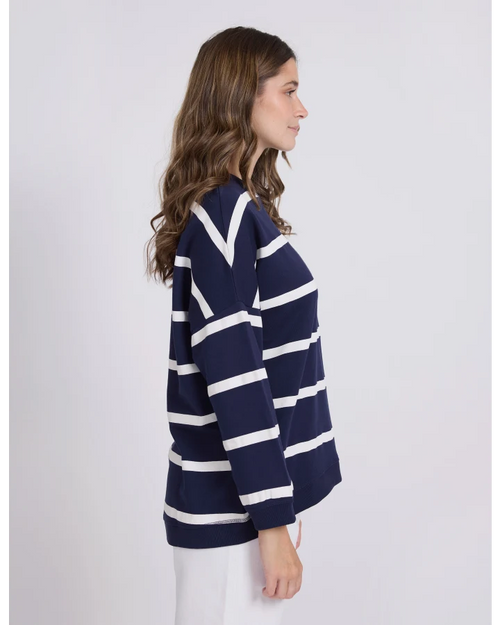 Stella and Gemma Newport Sweatshirt Navy White Stripe