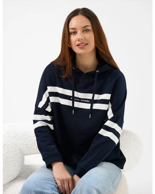 Stella and Gemma Newport Hoodie Navy Banner