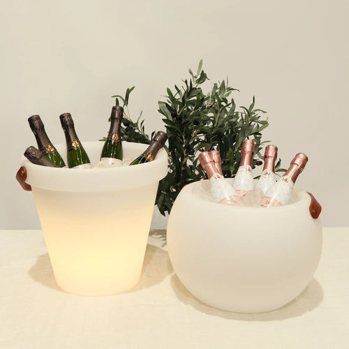 Luna LED Light Up Outdoor Wine Bucket Round