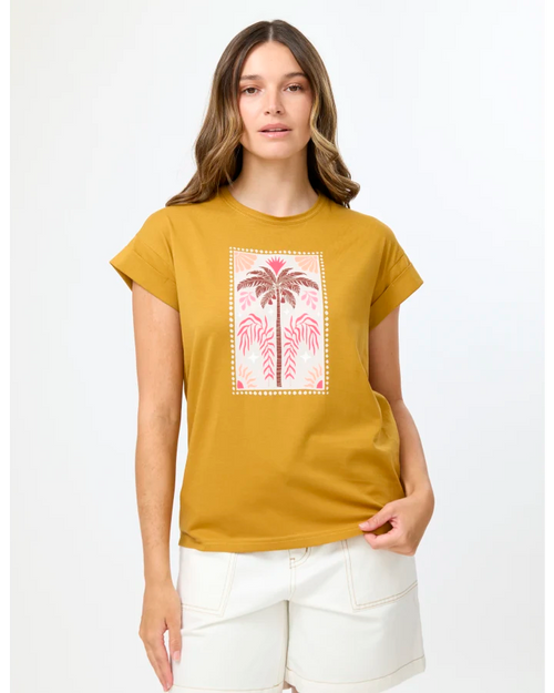 PREORDER - Stella and Gemma Cuff Palm Tile Sunbaked T Shirt DUE OCTOBER