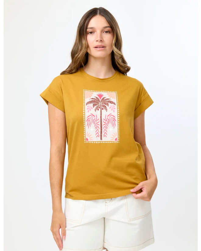 PREORDER - Stella and Gemma Cuff Palm Tile Sunbaked T Shirt DUE OCTOBER