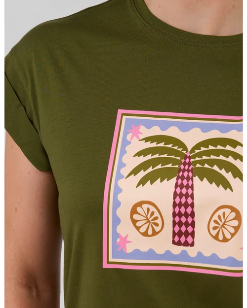 Stella and Gemma Khaki Palm Cuff T Shirt