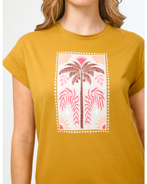 PREORDER - Stella and Gemma Cuff Palm Tile Sunbaked T Shirt DUE OCTOBER