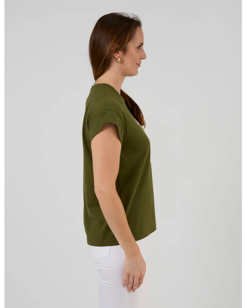 Stella and Gemma Khaki Palm Cuff T Shirt