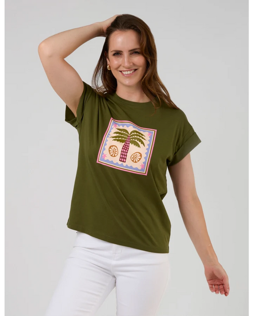 Stella and Gemma Khaki Palm Cuff T Shirt