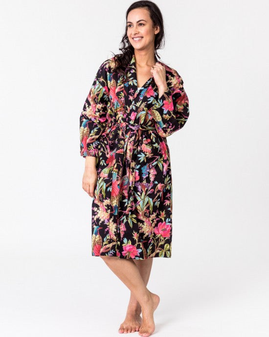 Paradise Kimono Robe Black