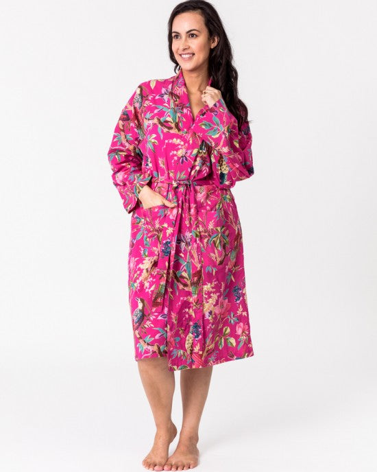 Paradise Kimono Robe Hot Pink