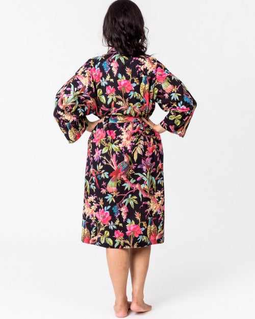 Paradise Kimono Robe Black