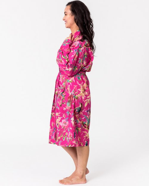 Paradise Kimono Robe Hot Pink