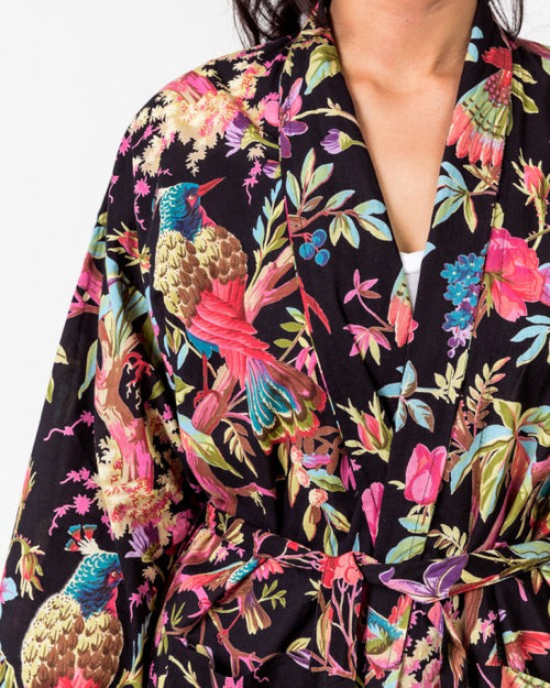 Paradise Kimono Robe Black