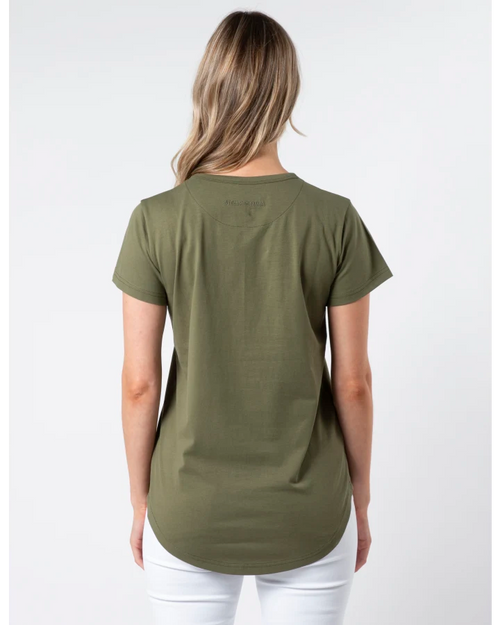Stella and Gemma T Shirt Petal Garden Khaki