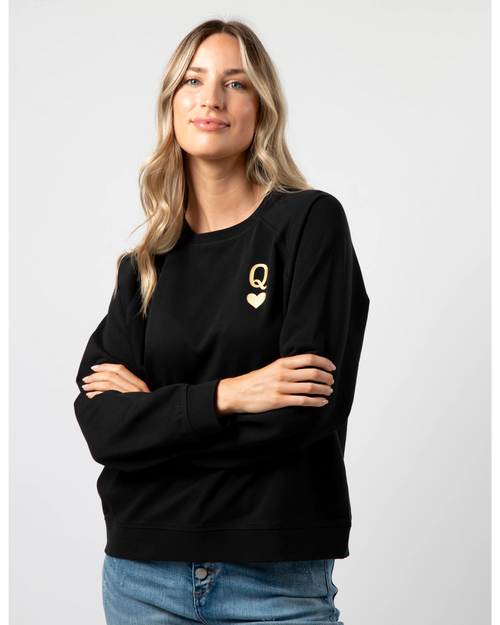 Stella and Gemma Black Queen of Hearts Everyday Sweatshirt