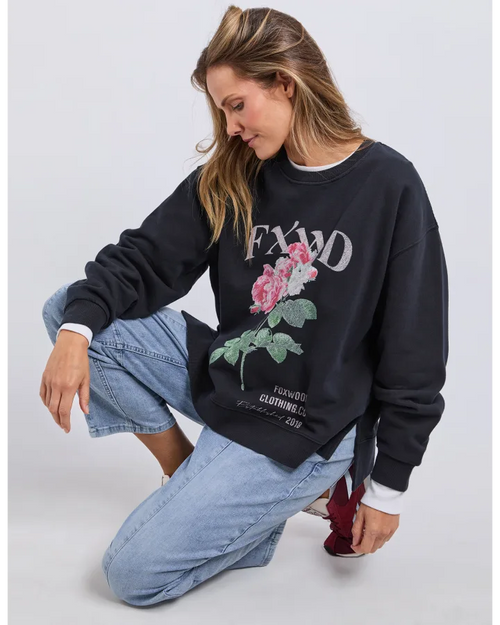 Foxwood Rosa Crew Sweatshirt Black
