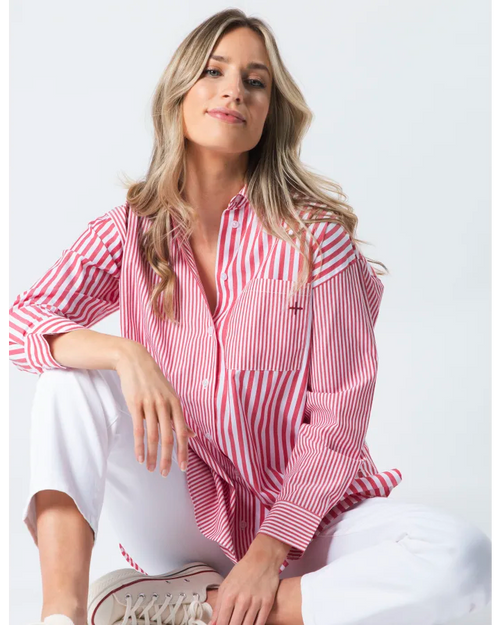 Stella and Gemma Essentials Shirt Ruby Stripes