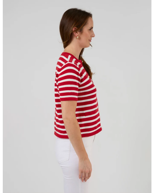 Stella and Gemma Rue Cardigan Red White Stripe