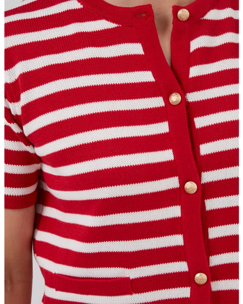 Stella and Gemma Rue Cardigan Red White Stripe