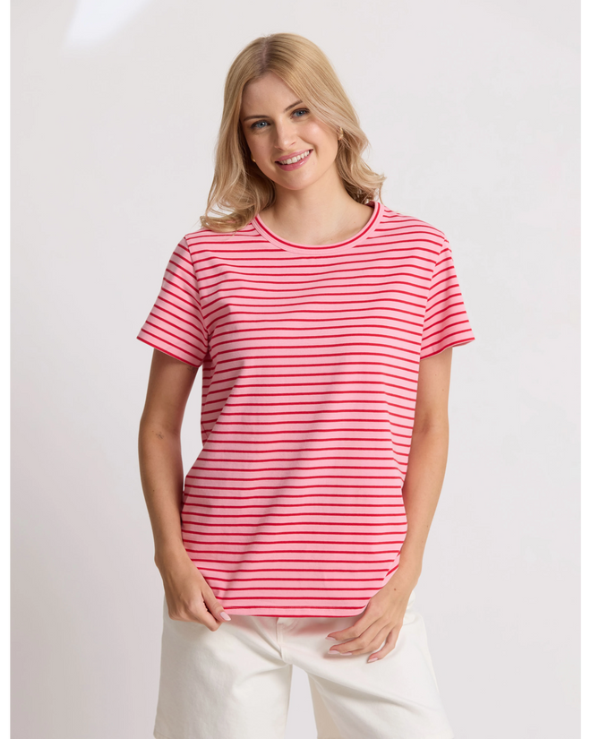 PREORDER - Stella and Gemma Classic T Pink Red Stripe DUE SEPTEMBER