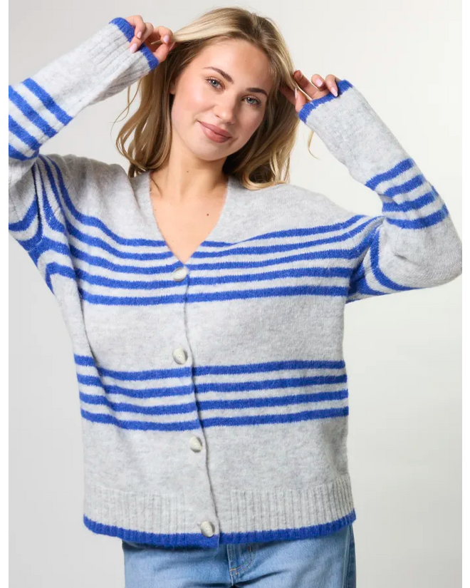 Stella and Gemma Striped Cardigan Salt Air