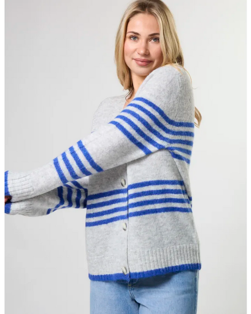 Stella and Gemma Striped Cardigan Salt Air