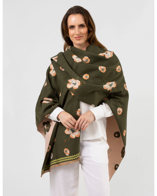 Stella and Gemma Scarf Green Floral