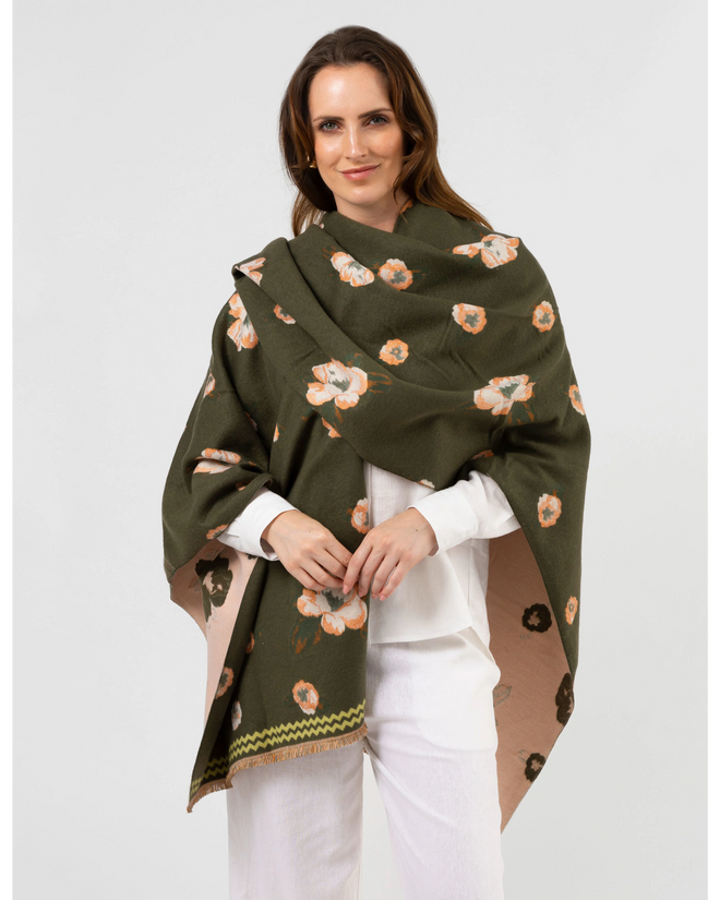 Stella and Gemma Scarf Green Floral