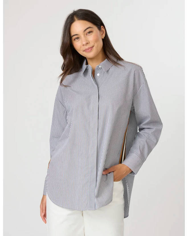 PREORDER - Stella and Gemma Casino Shirt Black White Stripe DUE AUGUST