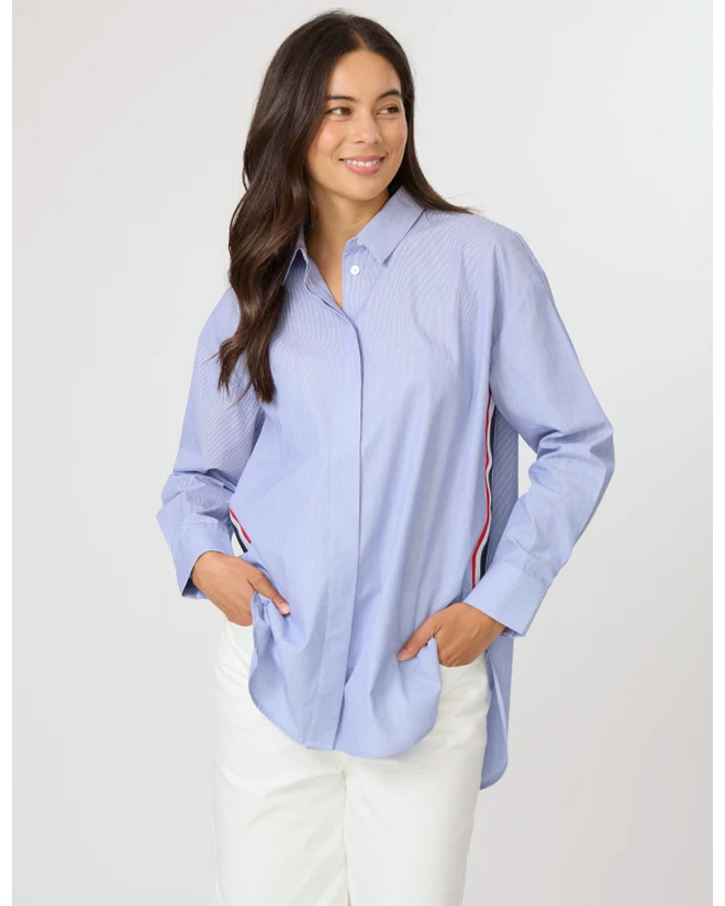 PREORDER - Stella and Gemma Casino Shirt Blue White Stripe DUE AUGUST