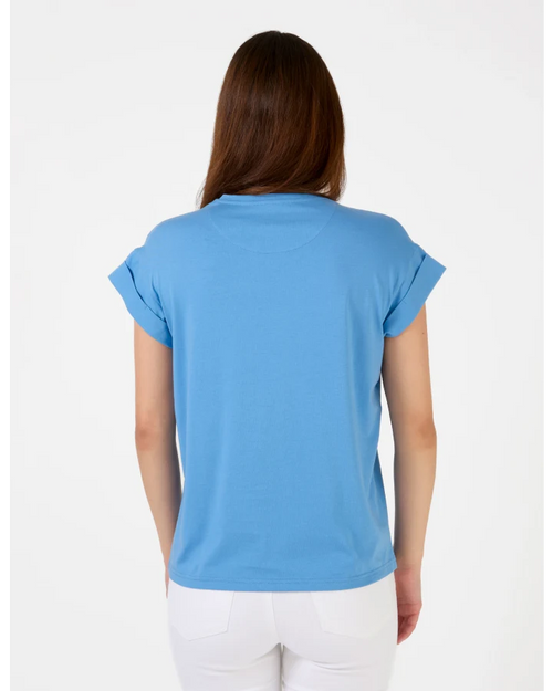 Stella and Gemma Sky Embroidered Logo Cuff T Shirt