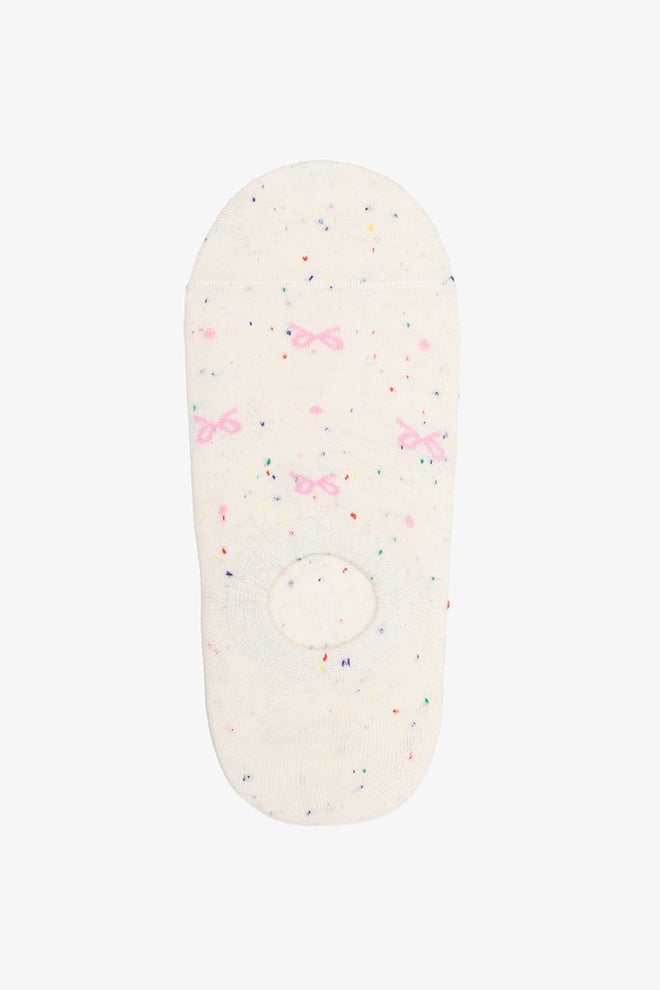 Antler No Show Socks Bow Sprinkle Pink