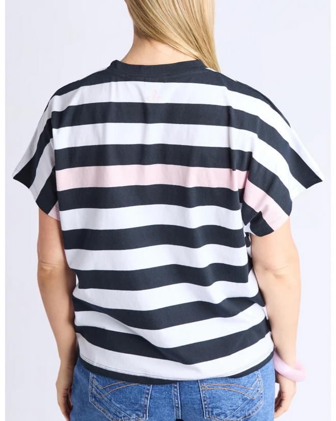 Elm Sorrento Tee Black Pink Band