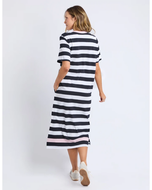 Elm Sorrento Dress Black Pink Band