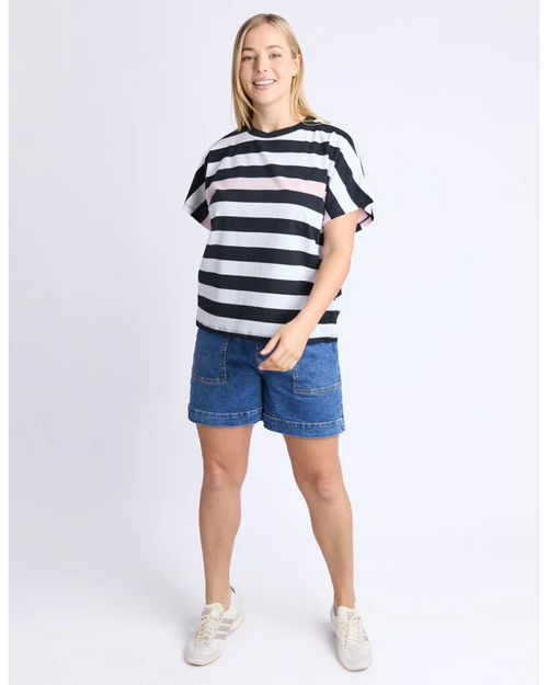 Elm Sorrento Tee Black Pink Band