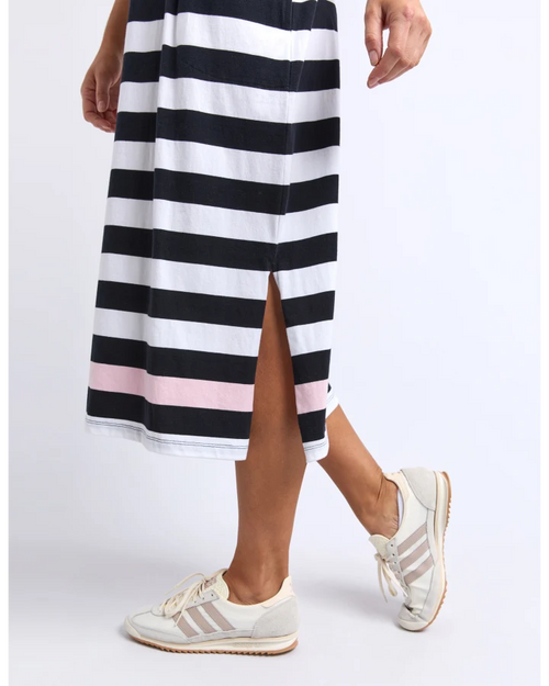Elm Sorrento Dress Black Pink Band