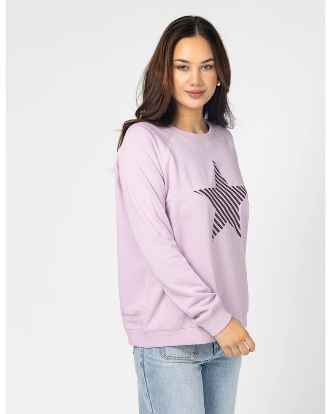 Stella and Gemma Lilac Striped Star Classic Sweatshirt