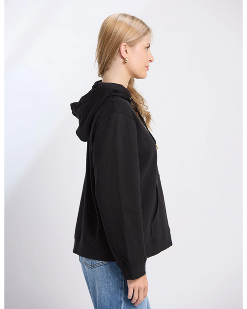 Stella and Gemma Hoodie Black Leopard Cross
