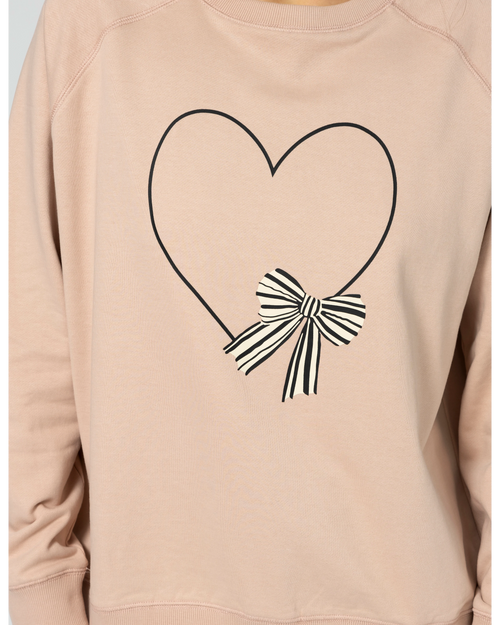 Stella and Gemma Heart with Bow Antique Rose Classic Sweatshirt
