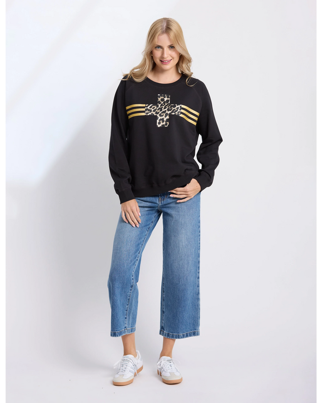 Stella and Gemma Black Star Crossed Classic Sweatshirt