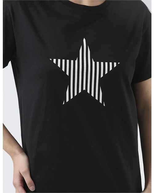 Stella and Gemma Mazie Tee Dress Black White Stripe Star