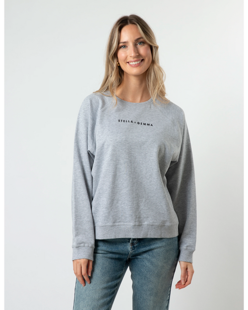 Stella and Gemma Grey Painted Black Logo Everyday Sweatshirt