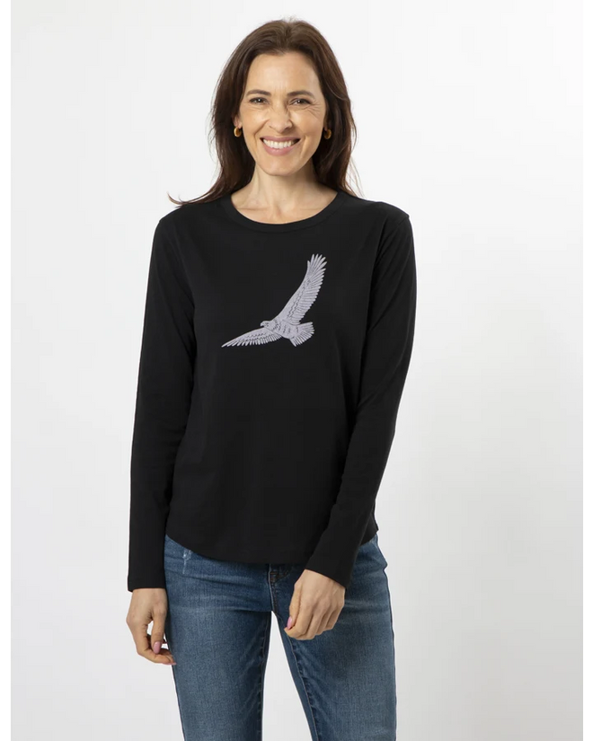Stella and Gemma Flying High Black Long Sleeve T Shirt