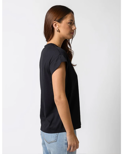 Stella and Gemma Leopard California Black Cuff Sleeve T Shirt