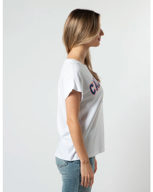 Stella and Gemma White California Cuff Sleeve T Shirt