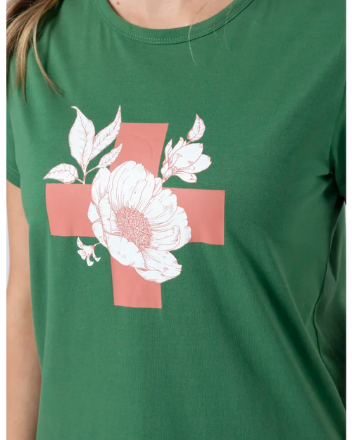 Stella and Gemma Green Vintage Green Floral T Shirt