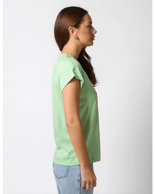 Stella and Gemma Phonenix Arizona Tigers Green Cuff T Shirt