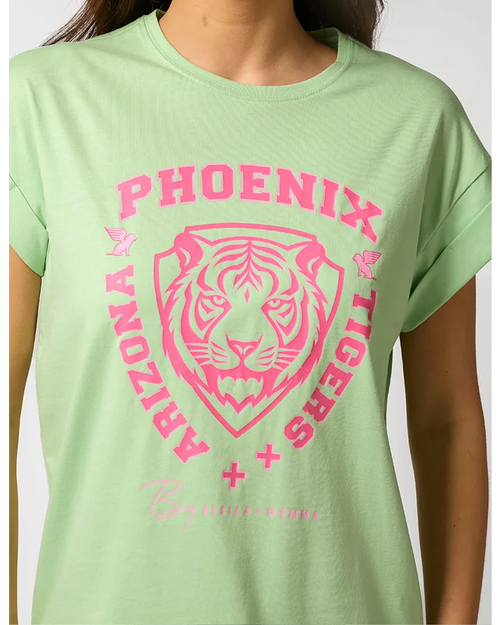 Stella and Gemma Phonenix Arizona Tigers Green Cuff T Shirt
