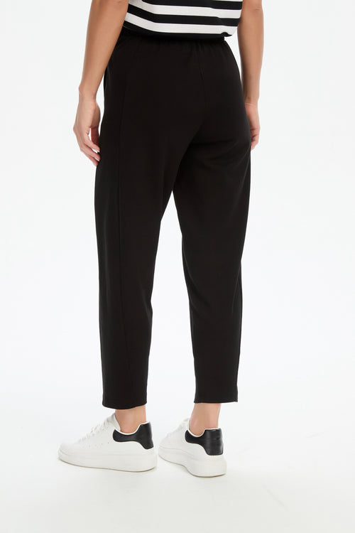 Tirelli Barrell Leg Lounge Pant Black Cream Stripe