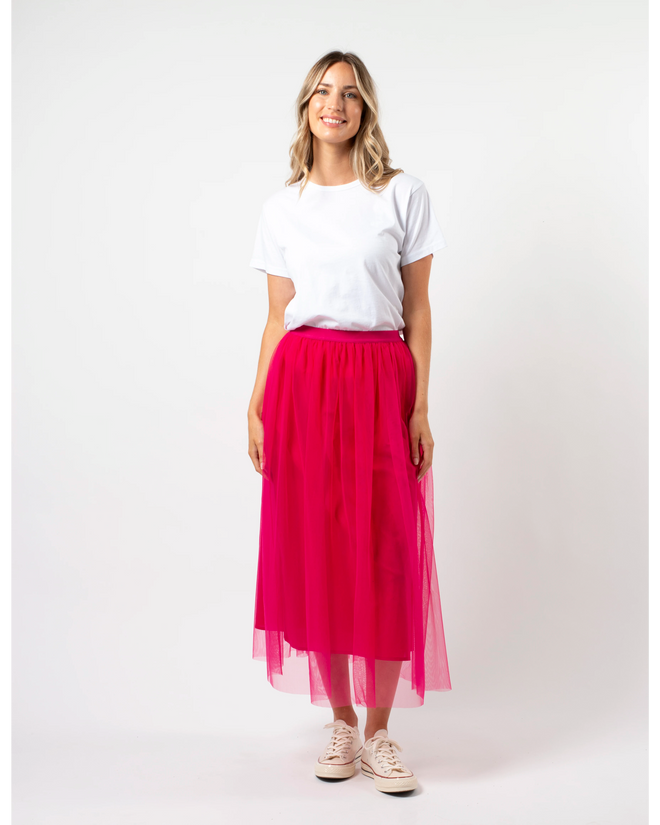 Stella and Gemma Tully Tulle Skirt Hot Pink