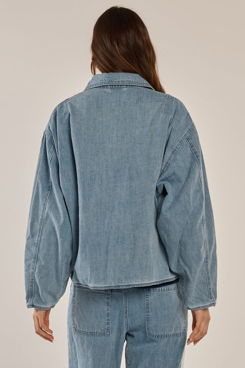 Betty Basics Callie Bomber Jacket Medium Blue