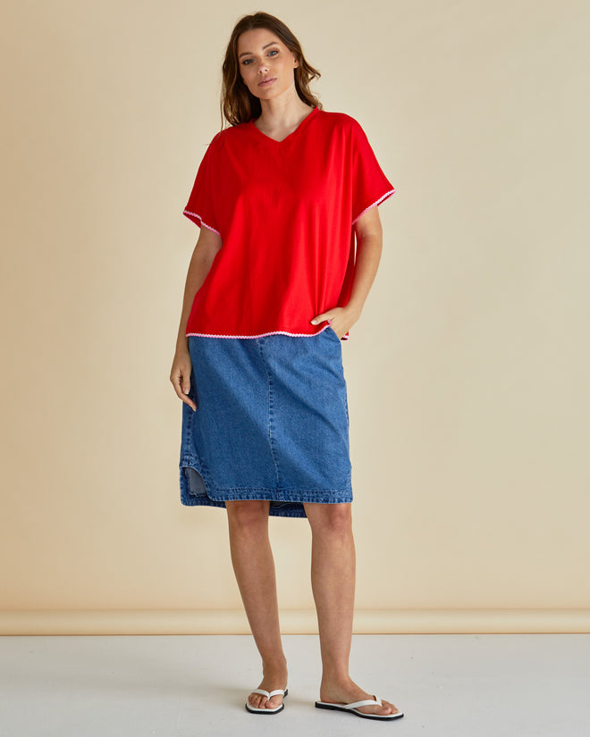 Betty Basics Avalon T Shirt Red
